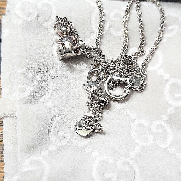 GUCCI STERLING 925 TEDDY BEAR ADJUSTABLE NECKLACE - Picture 8 of 8